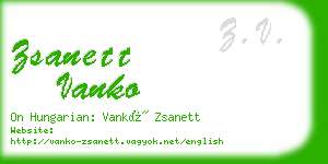 zsanett vanko business card